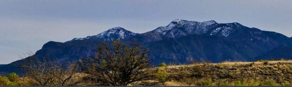 Snow-dusted Huachuca Mountains viewed from the Greater Sierra Vista Area